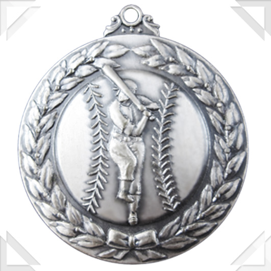 銀いぶし(銀色アンティーク)45㎜　野球メダル
